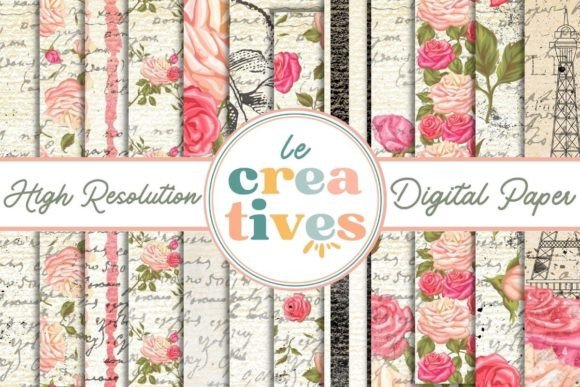 Download VINTAGE ROSES in PARIS DIGITAL PAPER - Digital Collection