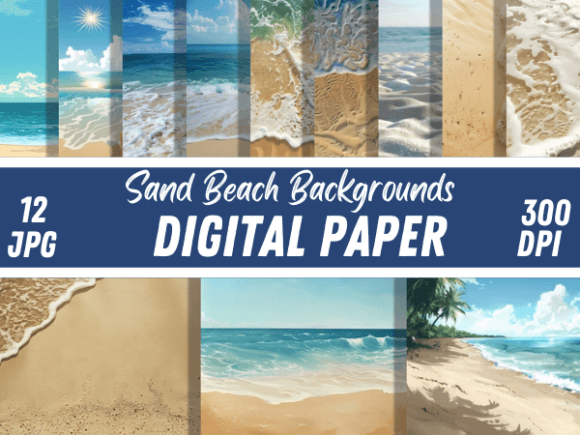 Download Sand Beach Backgrounds Digital Papers - Digital Collection