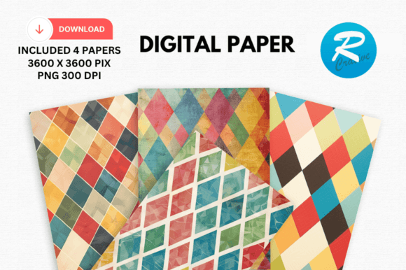 Download Argyle Digital Paper Printable Patterns - Digital Collection