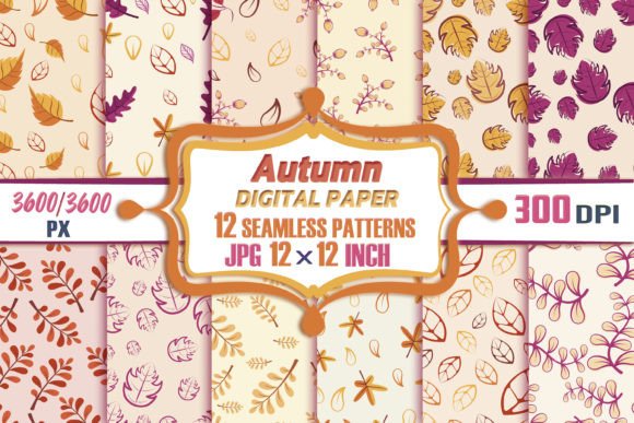 Download Autumn Digital Paper Fall Patterns - Digital Collection