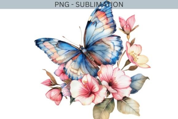 Download Floral Butterfly PNG, Digital Print - Digital Collection