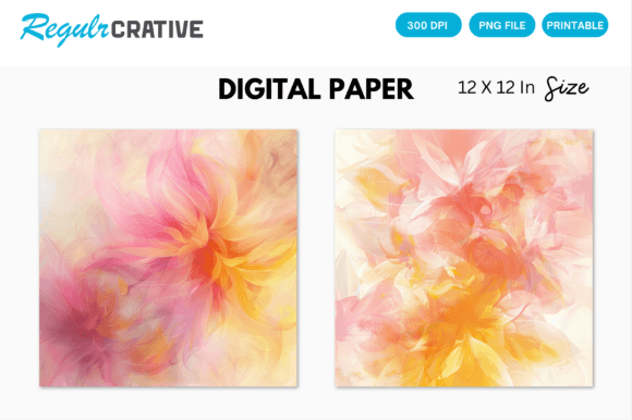 Download Pink Abstract Floral Digital Paper Pack - Digital Collection