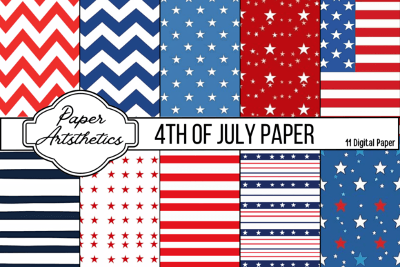 Download 4th of July Digital Paper Pattern - Digital Collection