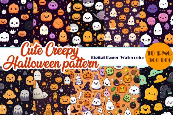 Download Cute Creepy Halloween Digital Paper Pack - Digital Collection