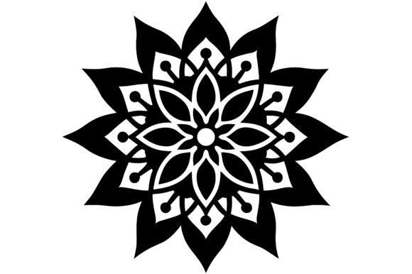 Download Rangoli Pattern Black Silhouette - Rangoli Collection