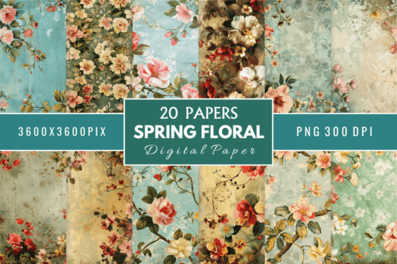 Download Spring Floral Digital Paper Bundle - Digital Collection