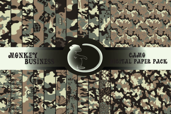 Download Digital Paper Pack, 22 Camo Prints - Digital Collection