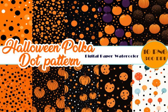 Download Halloween Polka Dot Digital Paper Pack - Digital Collection