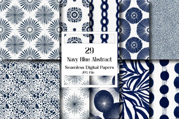 Download Navy Blue Abstract Pattern Digital Paper - Digital Collection