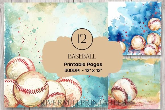 Download Baseball Background Digital Paper Pack - Digital Collection