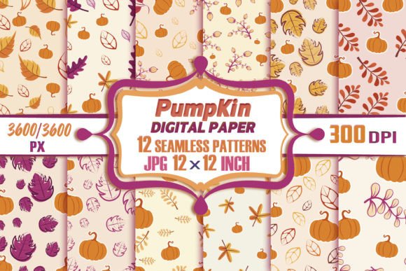 Download Pumpkin Digital Paper Fall Patterns - Digital Collection