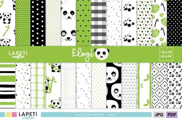 Download Panda Digital Scrapbooking Paper for Kid - Digital Collection