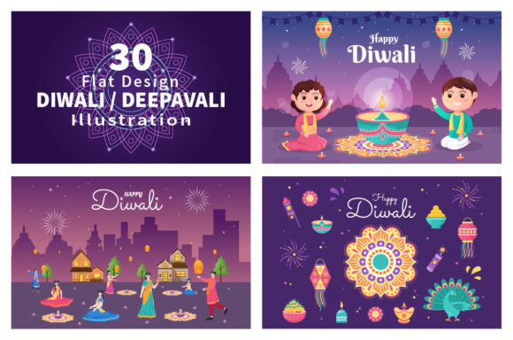 Download 30 Indian Celebrating Diwali Day Vector - Premium Resources