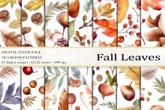 Download Fall Leaves Digital Papers - Digital Collection